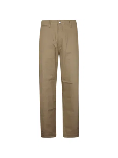 Edwin Cotton Wide-leg Trousers In Brown