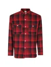Edwin Work Check-pattern Flannel Shirt In Red