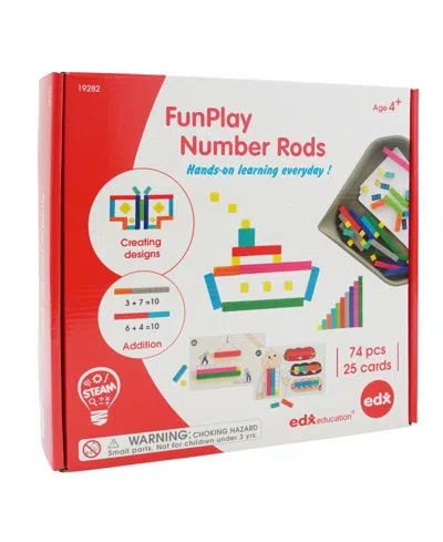 Edxeducation Funplay Number Rods, Set Of 74 Math Manipulatives, 50 Activities, Messy Tray In Multi