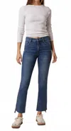 Edyson Daniel High Rise Slim Kick Flare Jeans In Medium Jefferson In Blue
