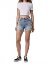 Edyson Delon High Rise Jean Shorts In Camden Medium Wash In Blue