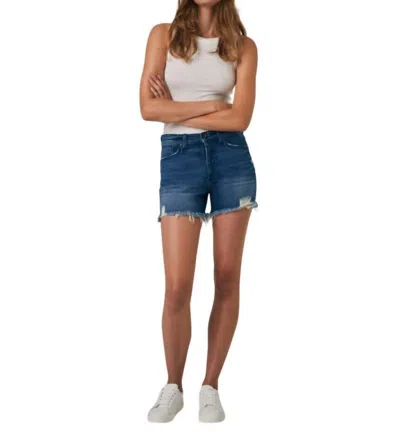 Edyson Delon High Rise Long Shorts In Lincoln Wash In Blue