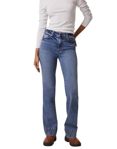 Edyson Grant High Rise Flare Jeans In Medium Seymour Wash In Blue