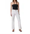 Edyson Grant High Rise Long Flare Jeans In Optic White In White