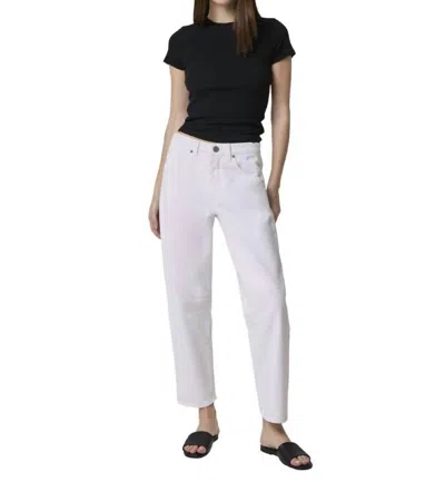 Edyson Jack Barrel Leg Regular Hem Jeans In Optic White