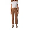 Edyson Jack Slouchy Tapered Regular Hem Jeans In Camel In Brown