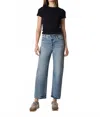 Edyson Vincent High Rise Wide Leg Jeans In Medium Elston In Blue