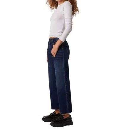 Edyson Vincent Mid Rise Wide Leg Jeans In Dark Duval Wash In Multi