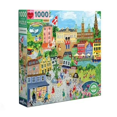 Eeboo Piece And Love Copenhagen 1000 Piece Square Adult Jigsaw 1000-pc. Puzzle In Transparent
