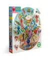 Eeboo Piece And Love Crazy Bug Bouquet 500 Piece Round Jigsaw Puzzle Set In Multi