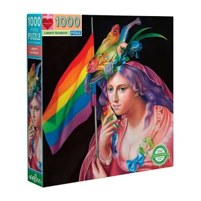 Eeboo Piece And Love Liberty Rainbow 1000 Piece Square Adult Jigsaw 1000-pc. Puzzle In Transparent