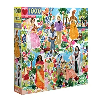 Eeboo Piece And Love Poet's Garden 1000 Piece Square 1000-pc. Puzzle In Transparent