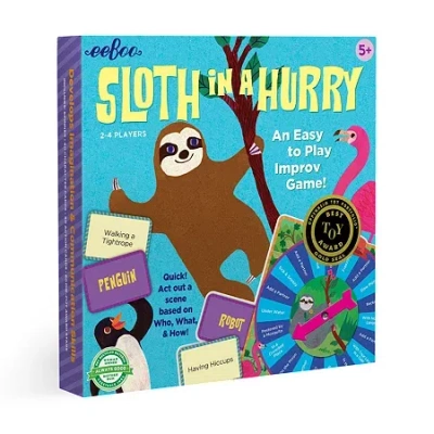 Eeboo Sloth In A Hurry Action Board Game 141-pc. Board Game In Transparent