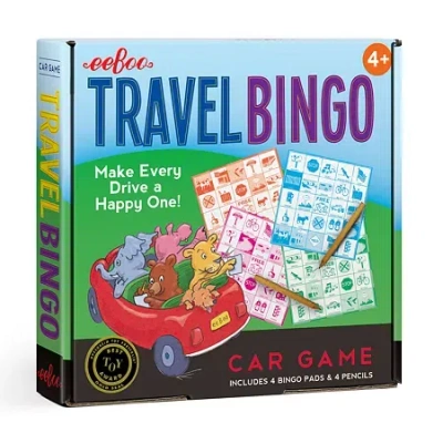 Eeboo Travel Bingo Game Ages 4+ 8-pc. Travel Game In Brown