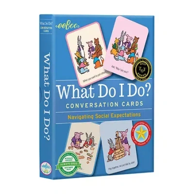 Eeboo What Do I Do? Conversation Flashcards 50-pc. Card Game In Multi