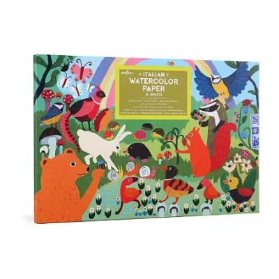 Eeboo Woodland Rainbow Watercolor Pad 16 Sheets Painting Kit In Multi