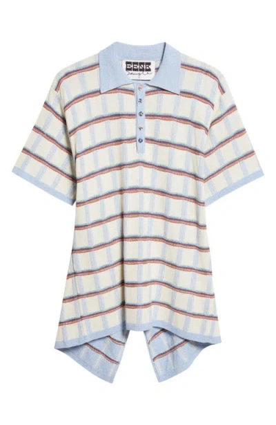 Eenk Back Button Check Jacquard Polo In Multi