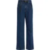 Eenk Belted High Waist Straight Leg Jeans In Blue