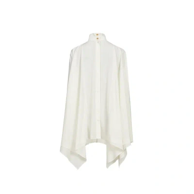 Eenk Blouse À Col Montant Ample Boutonnée In White