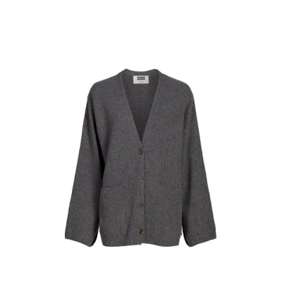 Eenk Cardigan Côtelé In Gray