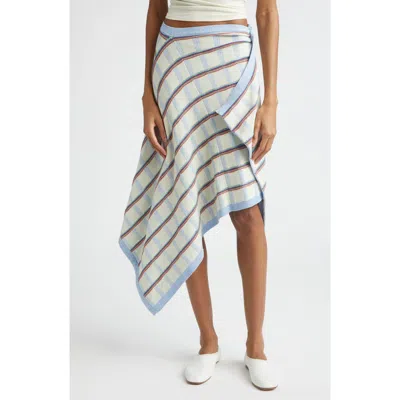 Eenk Check Jacquard Asymmetric Skirt In Multi