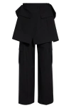 Eenk Convertible Panel Wool Blend Cargo Pants In Black