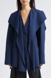 Eenk Drape Collar Jacket In Blue