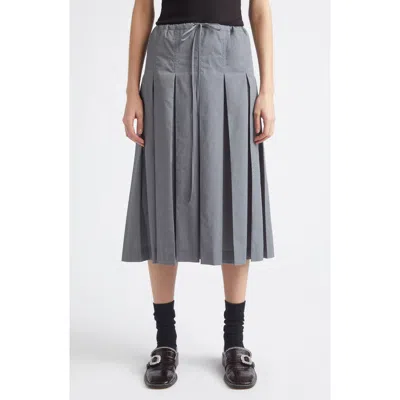 Eenk Drawstring Pleated Skirt In Gray