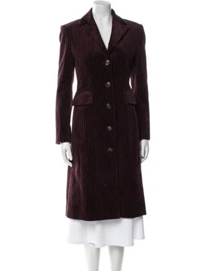 Pre-owned Eenk Faux Fur Coat In Burgundy