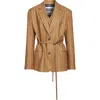 Eenk Layered Belted Jacket In Brown