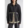 Eenk Layered Cotton Blend Jacket In Black