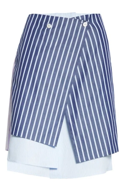 Eenk Layered Wrap Midi Skirt In Blue Multi