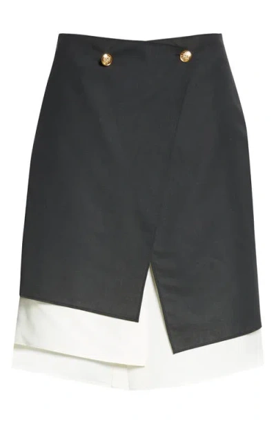 Eenk Layered Wrap Skirt In Black