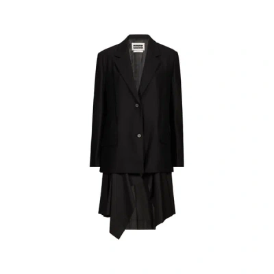 Eenk Manteau Transformable À Jupe En Laine Mélangée In Black