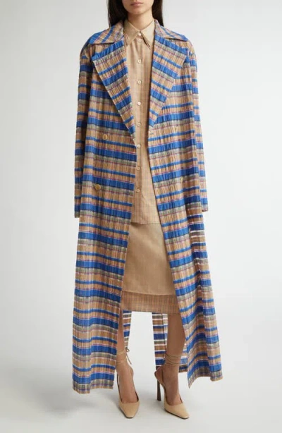 Eenk Organza Trim Silk Shirt In Beige