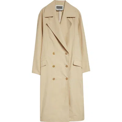 Eenk Oversize Long Peacoat In Beige