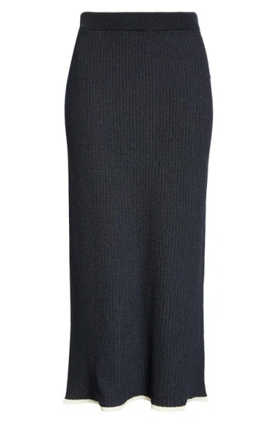 Eenk Rib Maxi Jumper Skirt In Navy