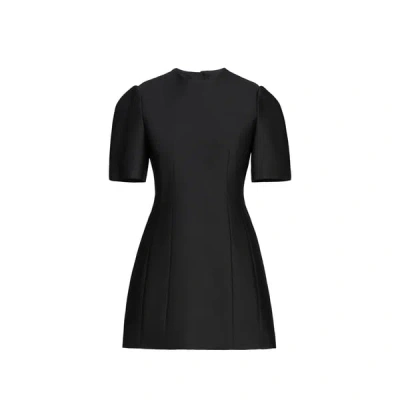 Eenk Robe Courte En Laine Et Soie In Black