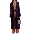 Eenk Sabrina Gown Coat In Navy/red Stripe In Purple