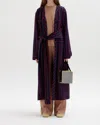 Shop Eenk Sabrina Gown Coat In Navy/red Stripe In Purple