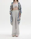Eenk Saint Shawl Coat In Blue/ivory In Grey