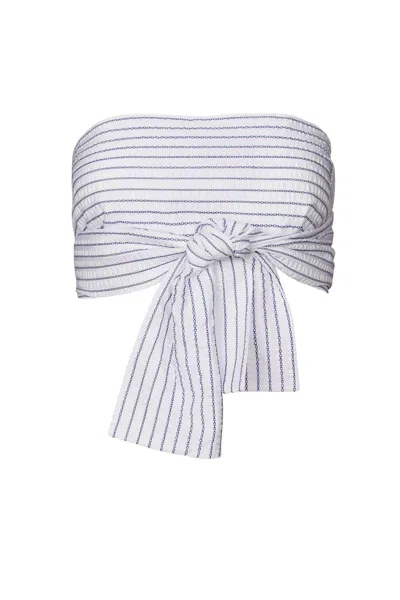 Eenk Sense Long Scarf In White Stripe