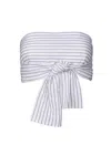 Eenk Sense Long Scarf In White Stripe In Multi