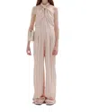 Eenk Siesta Haltered Jumpsuit In Pink Stripe In Neutral