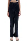 Eenk Silon Straight Pants In Navy In Black