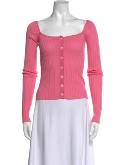 Pre-owned Eenk Square Neckline Long Sleeve Top W/ Tags In Pink