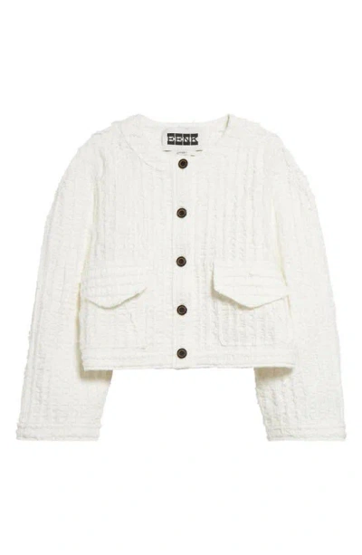 Eenk Stretch Cotton Tweed Jacket In White