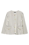 Eenk Stripe Tailored Cotton Jacket In Cream