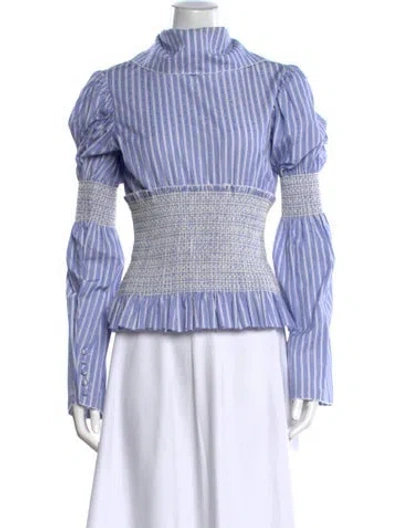 Pre-owned Eenk Striped Turtleneck Top In Multi