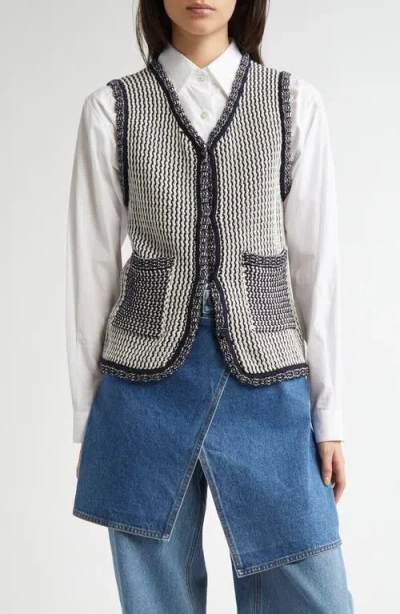 Eenk V-neck Cotton Sweater Vest In Black